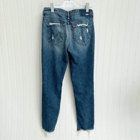 Mother Superior The Flirt Ankle Distressed Slim Jeans Blue Denim Womens 28 - Picture 12 of 13